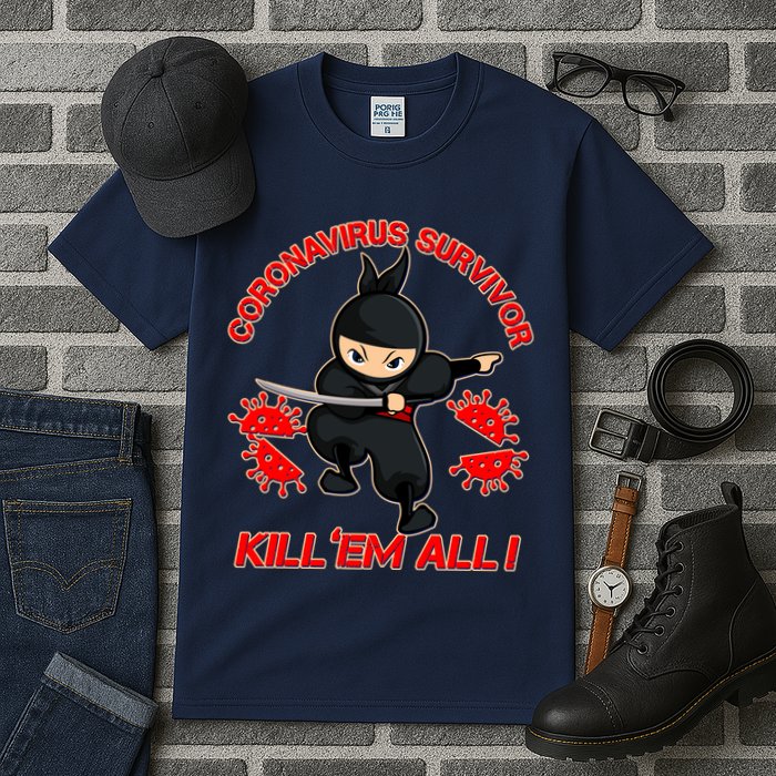 Coronavirus Survivor Ninja Kill Em' All Tall T-Shirt