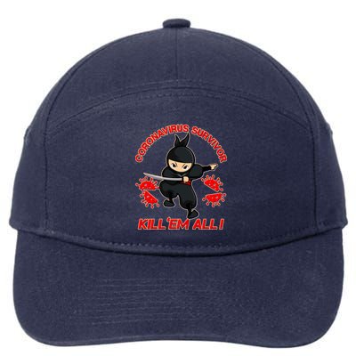 Coronavirus Survivor Ninja Kill Em' All 7-Panel Snapback Hat