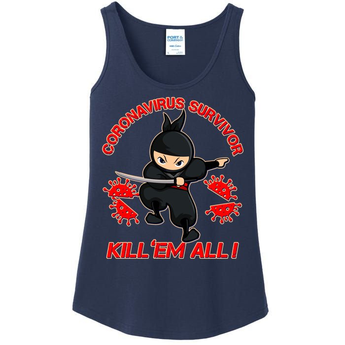 Coronavirus Survivor Ninja Kill Em' All Ladies Essential Tank