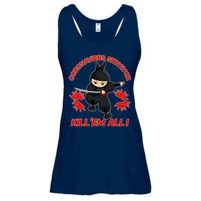 Coronavirus Survivor Ninja Kill Em' All Ladies Essential Flowy Tank
