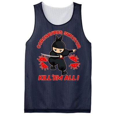 Coronavirus Survivor Ninja Kill Em' All Mesh Reversible Basketball Jersey Tank