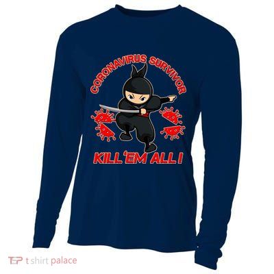 Coronavirus Survivor Ninja Kill Em' All Cooling Performance Long Sleeve Crew