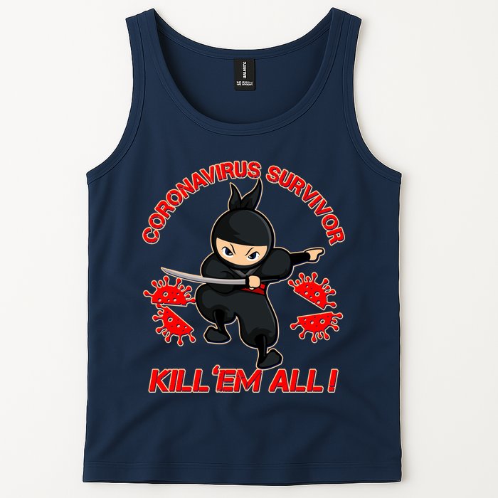 Coronavirus Survivor Ninja Kill Em' All Tank Top