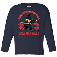 Coronavirus Survivor Ninja Kill Em' All Toddler Long Sleeve Shirt