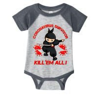 Coronavirus Survivor Ninja Kill Em' All Infant Baby Jersey Bodysuit