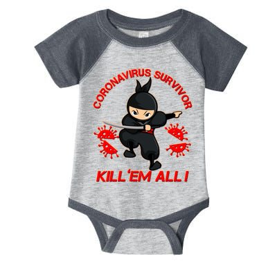 Coronavirus Survivor Ninja Kill Em' All Infant Baby Jersey Bodysuit