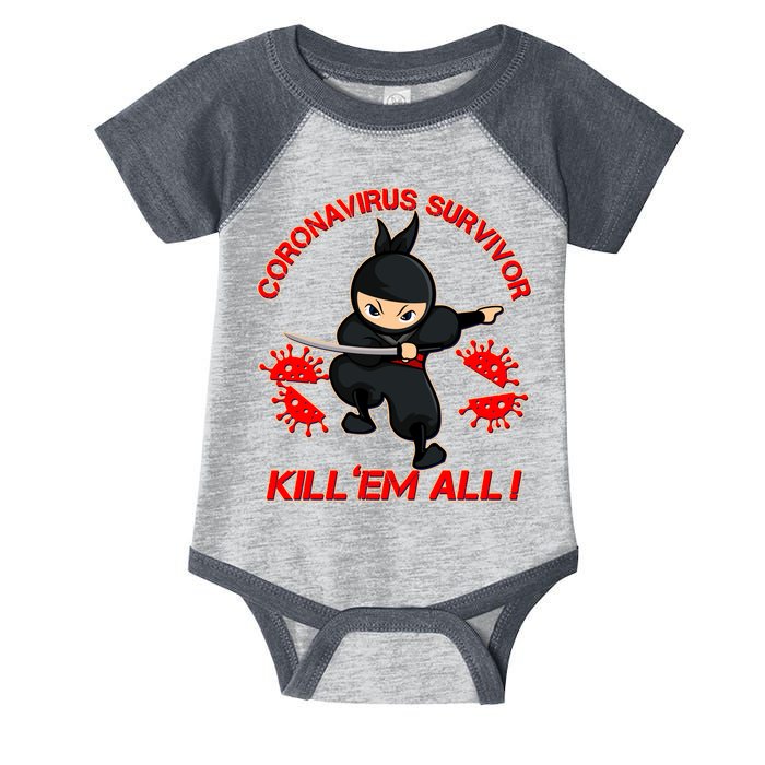 Coronavirus Survivor Ninja Kill Em' All Infant Baby Jersey Bodysuit