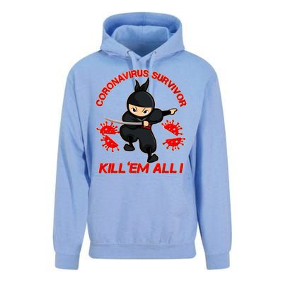 Coronavirus Survivor Ninja Kill Em' All Unisex Surf Hoodie