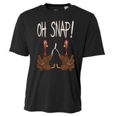 Cool Oh Snap Funny Turkey With Wishbone Thanksgiving Cooling Performance Crew T-Shirt