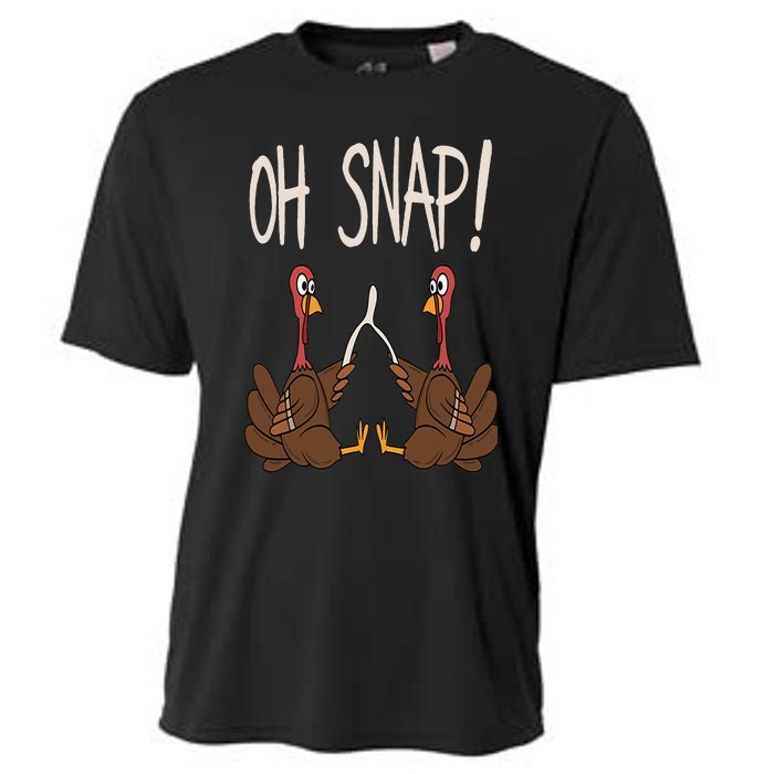 Cool Oh Snap Funny Turkey With Wishbone Thanksgiving Cooling Performance Crew T-Shirt