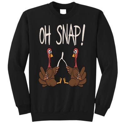 Cool Oh Snap Funny Turkey With Wishbone Thanksgiving Sweatshirt