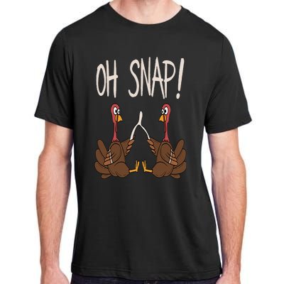 Cool Oh Snap Funny Turkey With Wishbone Thanksgiving Adult ChromaSoft Performance T-Shirt