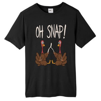 Cool Oh Snap Funny Turkey With Wishbone Thanksgiving Tall Fusion ChromaSoft Performance T-Shirt