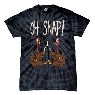 Cool Oh Snap Funny Turkey With Wishbone Thanksgiving Tie-Dye T-Shirt