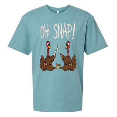 Cool Oh Snap Funny Turkey With Wishbone Thanksgiving Sueded Cloud Jersey T-Shirt