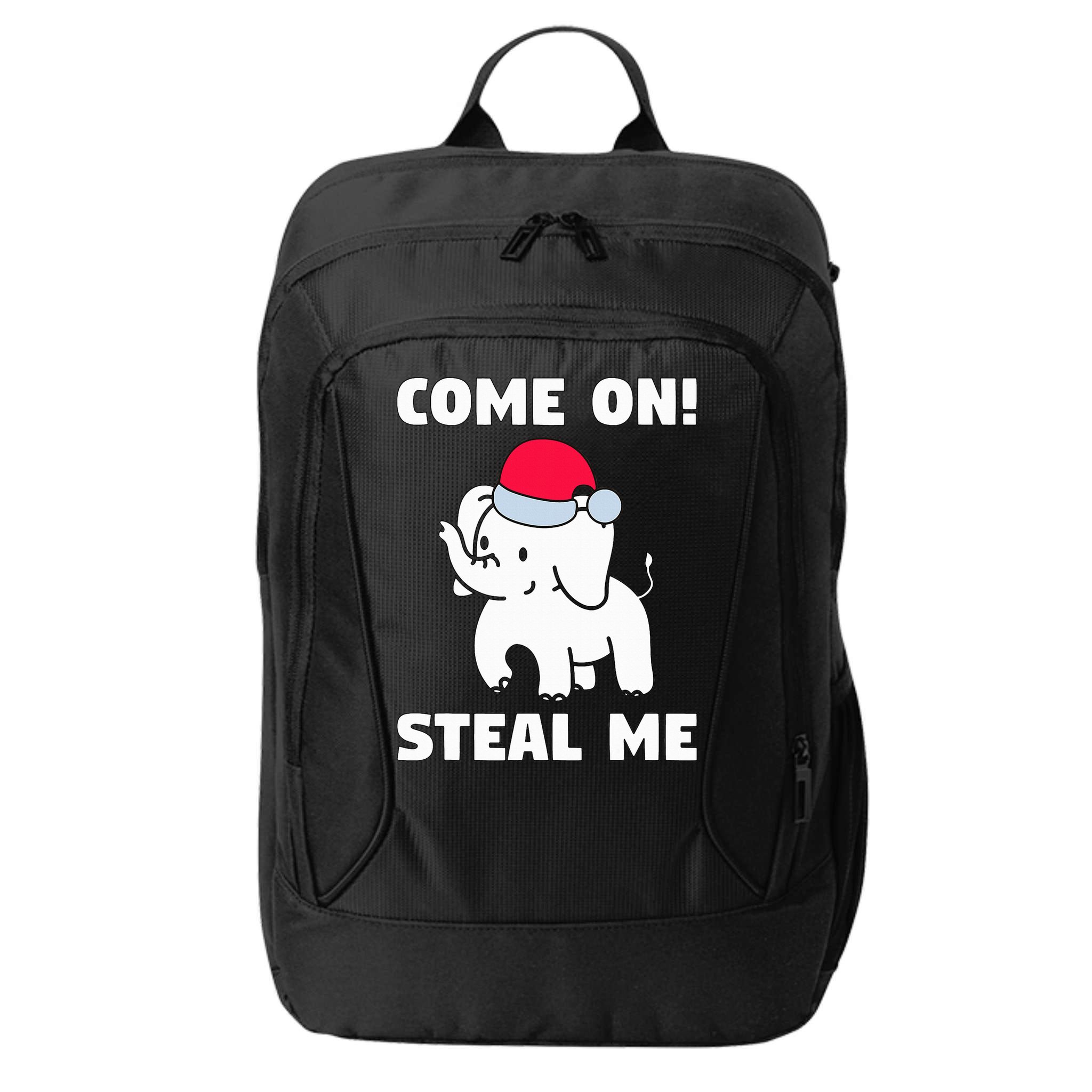 Come on! Steal me  White elephant gift in Office Party  City Backpack