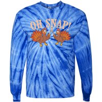 Cool Oh Snap! Funny Turkey With Wishbone Thanksgiving Gift Meaningful Gift Tie-Dye Long Sleeve Shirt