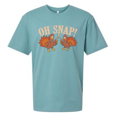 Cool Oh Snap! Funny Turkey With Wishbone Thanksgiving Gift Meaningful Gift Sueded Cloud Jersey T-Shirt