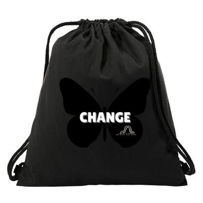 Change Or Stay The Same Butterfly Drawstring Bag