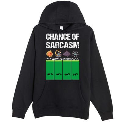 chance of sarcasm weather funny weather Premium Pullover Hoodie