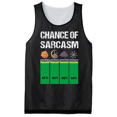 chance of sarcasm weather funny weather Mesh Reversible Basketball Jersey Tank