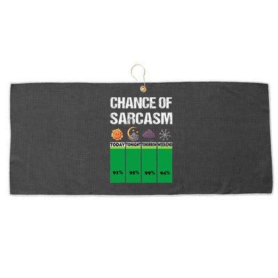 chance of sarcasm weather funny weather Large Microfiber Waffle Golf Towel