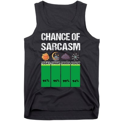 chance of sarcasm weather funny weather Tank Top