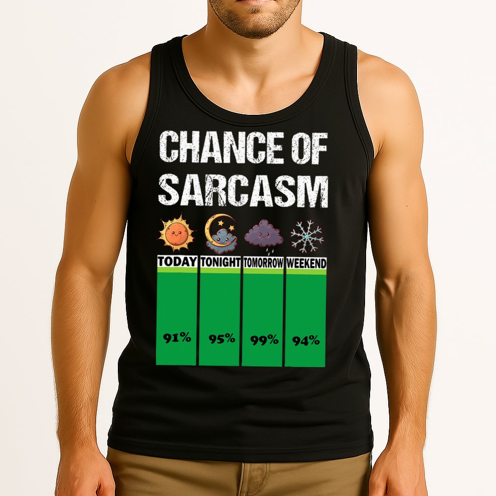 chance of sarcasm weather funny weather Tank Top