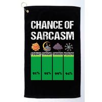 chance of sarcasm weather funny weather Golf Towel