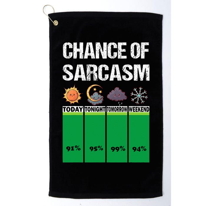chance of sarcasm weather funny weather Golf Towel
