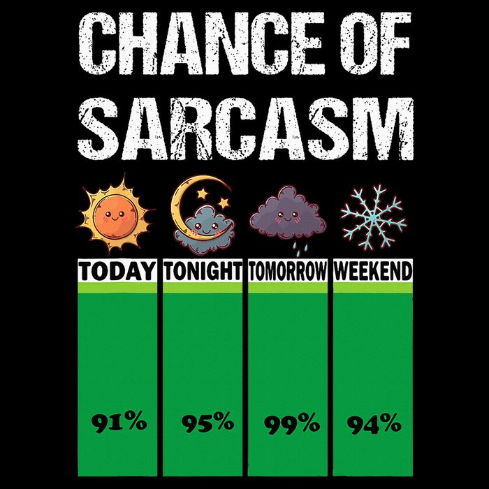 chance of sarcasm weather funny weather Cropped Pullover Crew