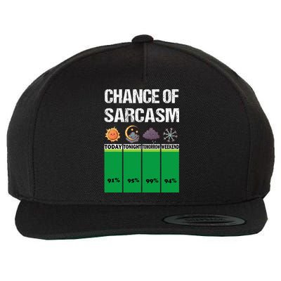 chance of sarcasm weather funny weather Wool Snapback Cap