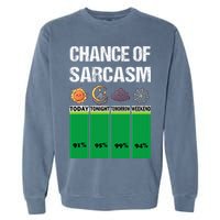chance of sarcasm weather funny weather Garment-Dyed Sweatshirt