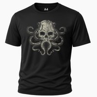 Creepy Octopus Skull Sea Monster Kraken Scuba Diver Goth Cooling Performance Crew T-Shirt
