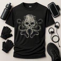 Creepy Octopus Skull Sea Monster Kraken Scuba Diver Goth Cooling Performance Crew T-Shirt