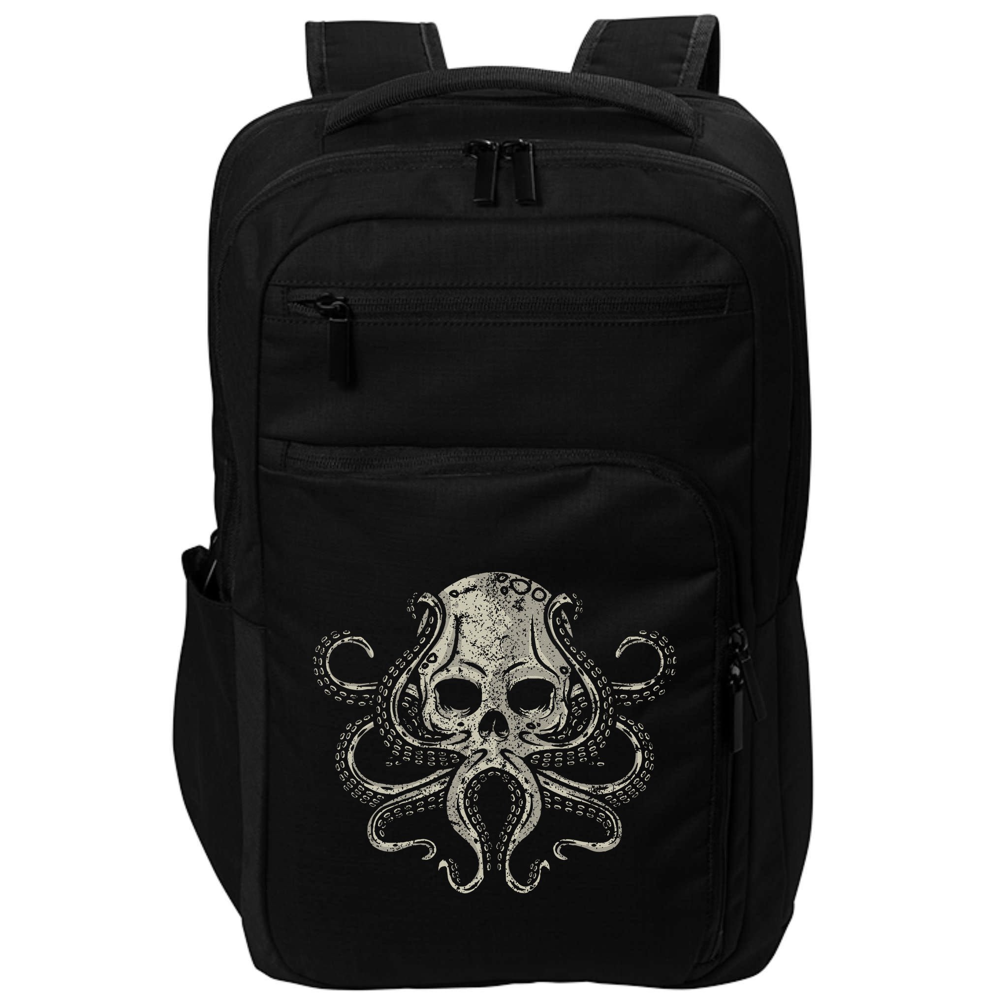 Creepy Octopus Skull Sea Monster Kraken Scuba Diver Goth Impact Tech Backpack