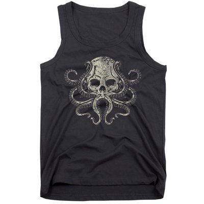 Creepy Octopus Skull Sea Monster Kraken Scuba Diver Goth Tank Top