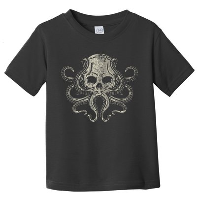 Creepy Octopus Skull Sea Monster Kraken Scuba Diver Goth Toddler T-Shirt