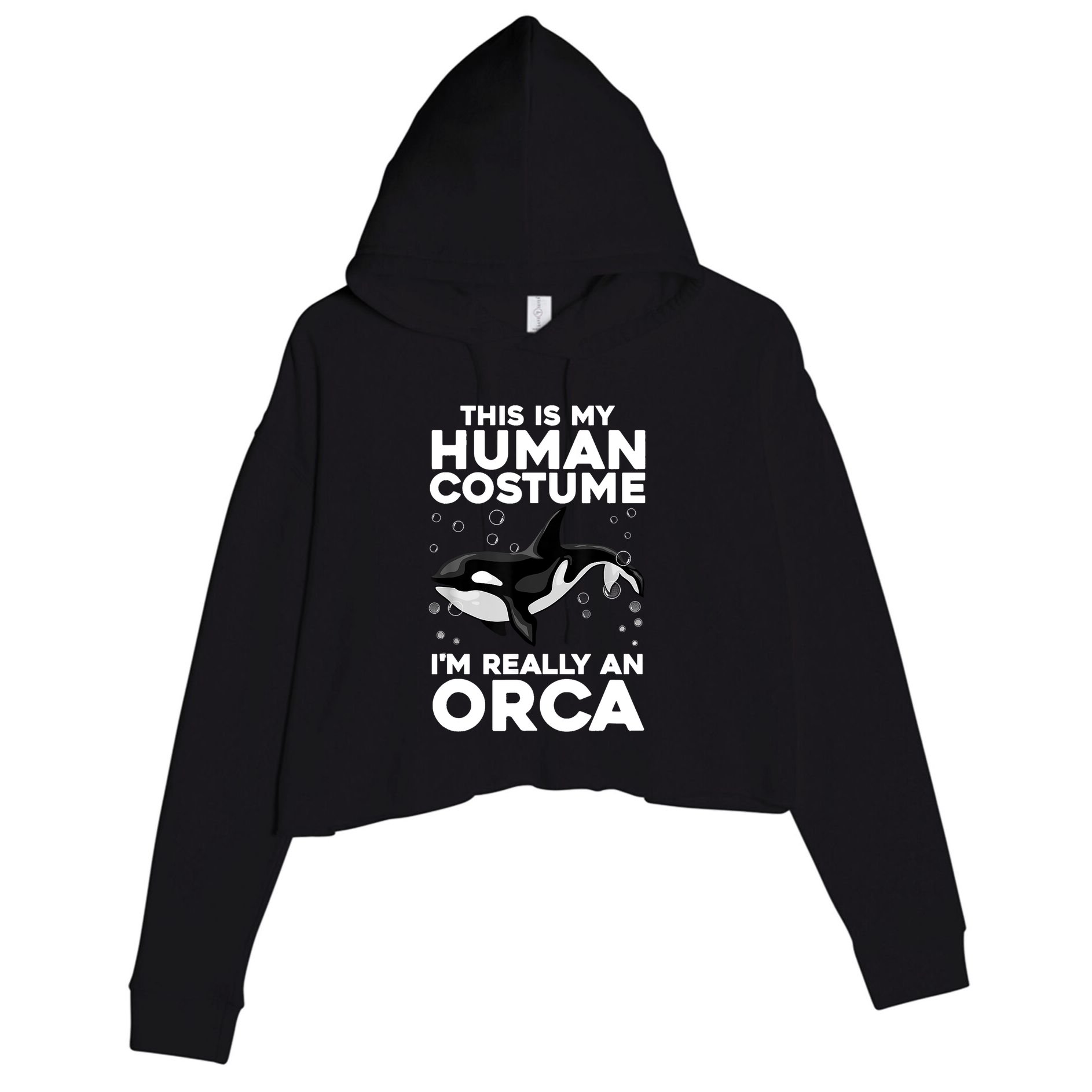 Cool Orca Sea Ocean Animal Orca Lover Crop Fleece Hoodie