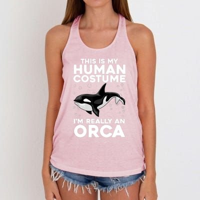 Cool Orca Sea Ocean Animal Orca Lover Women's Knotted Racerback Tank