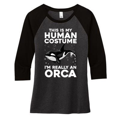 Cool Orca Sea Ocean Animal Orca Lover Women's Tri-Blend 3/4-Sleeve Raglan Shirt