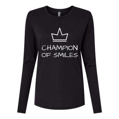 Champion Of Smiles Womens Cotton Relaxed Long Sleeve T-Shirt