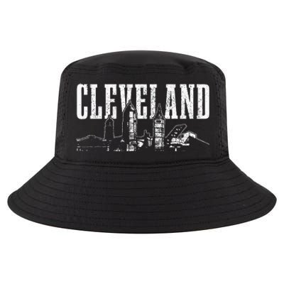 Cleveland Ohio Skyline Pride Vintage Cleveland Cool Comfort Performance Bucket Hat