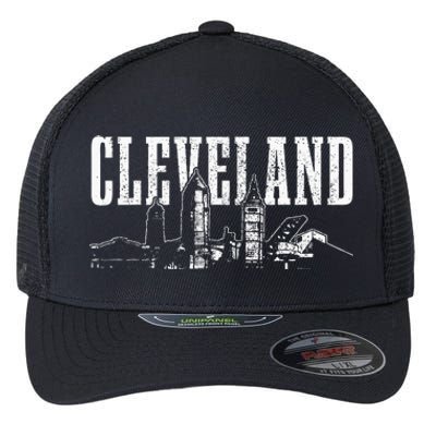 Cleveland Ohio Skyline Pride Vintage Cleveland Flexfit Unipanel Trucker Cap