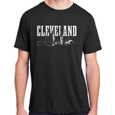 Cleveland Ohio Skyline Pride Vintage Cleveland Adult ChromaSoft Performance T-Shirt