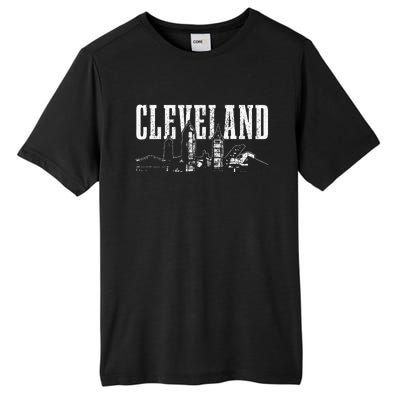 Cleveland Ohio Skyline Pride Vintage Cleveland Tall Fusion ChromaSoft Performance T-Shirt