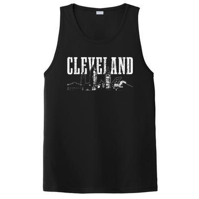 Cleveland Ohio Skyline Pride Vintage Cleveland PosiCharge Competitor Tank