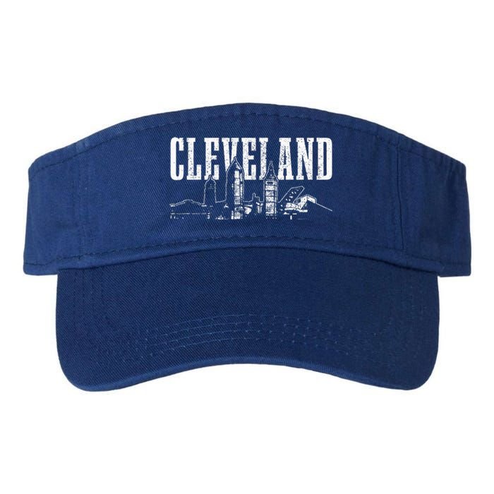 Cleveland Ohio Skyline Pride Vintage Cleveland Valucap Bio-Washed Visor