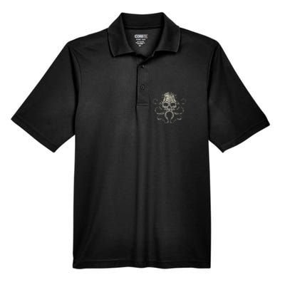 Creepy Octopus Skull Sea Monster Kraken Scuba Diver Goth Men's Origin Performance Piqué Polo