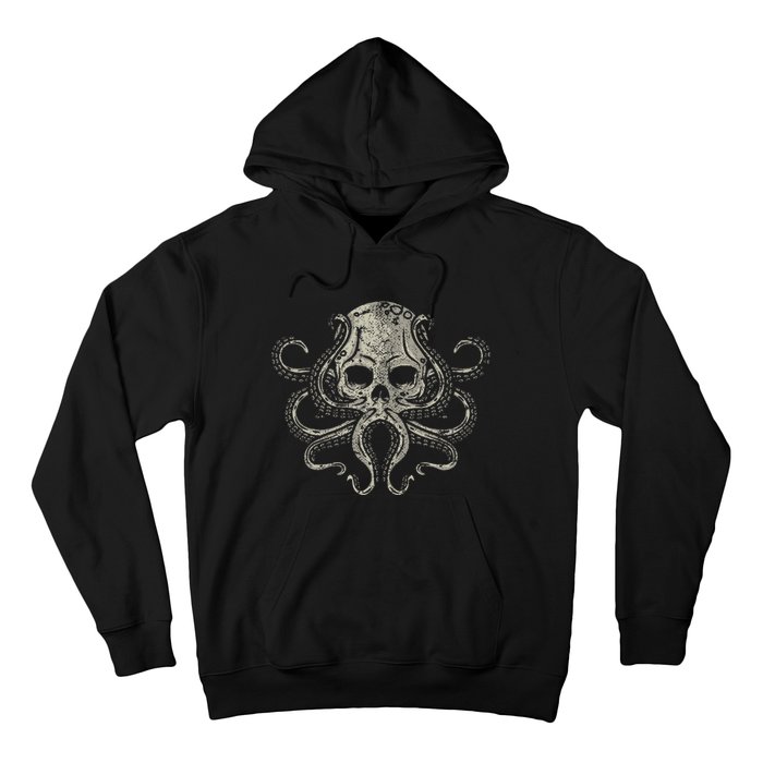 Creepy Octopus Skull Sea Monster Kraken Scuba Diver Goth Hoodie